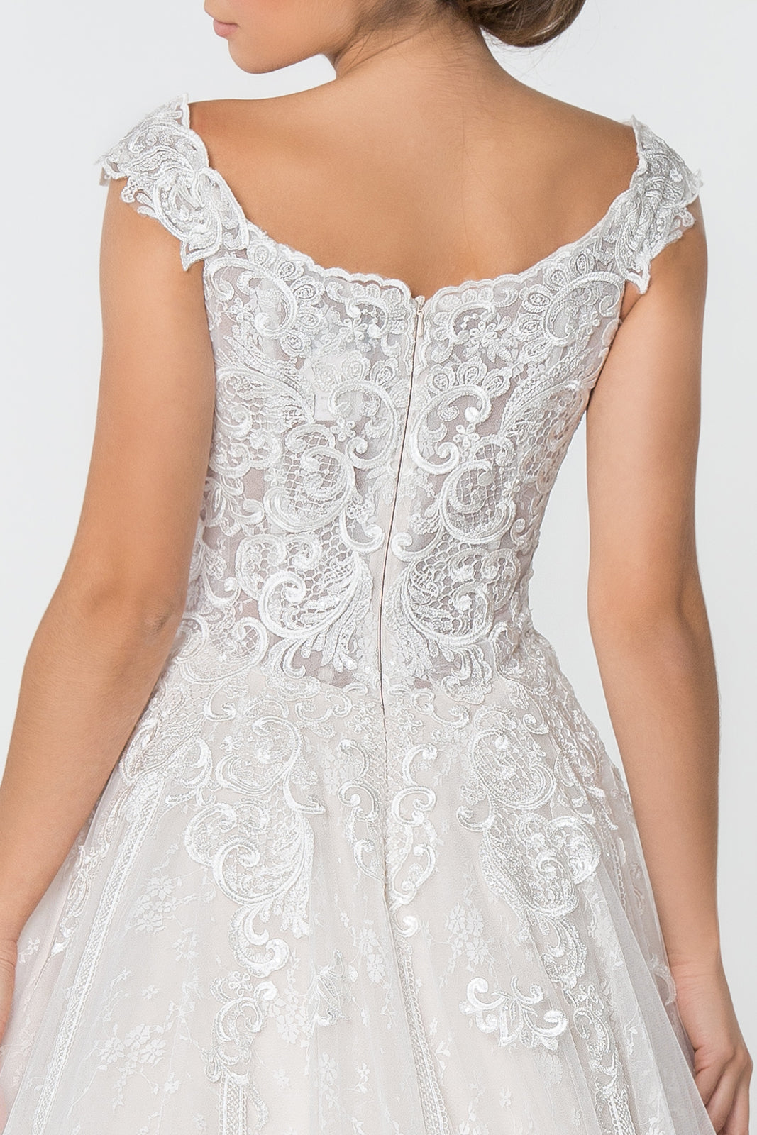 Lace Embellished Bodice A-Line Long Wedding Dress GLGL2823